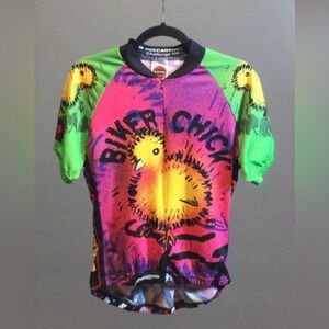 Precaryous Biker Chick bicycle jersey L